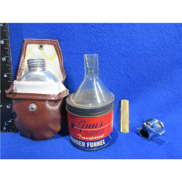 Lot of Misc. - Mosin Nagant Oiler & Pouch, Vintage Powder Funnel, Safety, Etc.