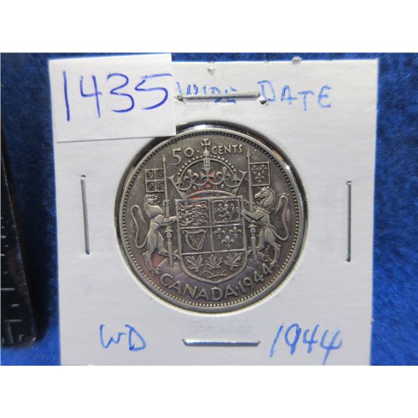1944 Canada 50 Cent Coin - .800 Silver