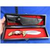 Image 1 : G96 Brand Model 3020 Fixed Blade Knife with Leather Sheath - 4 1/2" Blade
