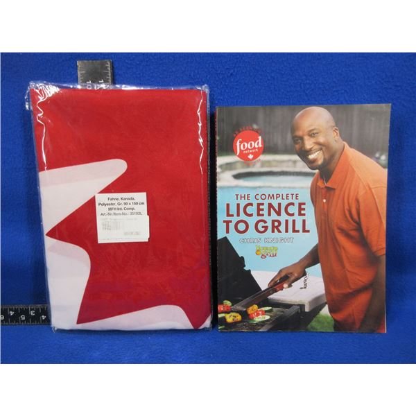 Canada Flag 90 x 150cm (Made in Germany) and Complete Licence to Grill Book
