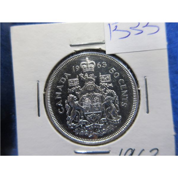1963 Canada 50 Cent Coin - .800 Silver