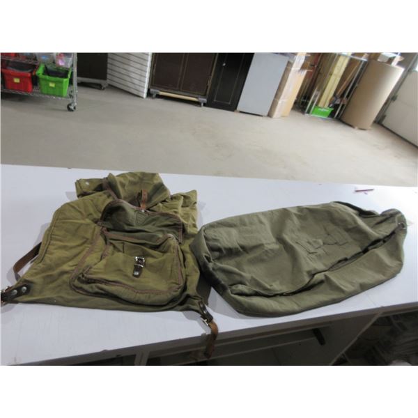 Vintage Military Canvas Backpack and Duffel Bag