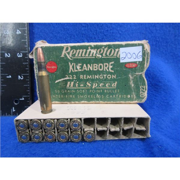 222 Rem. 50gr SP Remington Cartridges (We Can Not Ship - Pick Up Only)