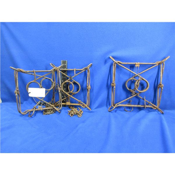 3 Vintage Body Grip Traps (Conibear) - Approx. 12" Square