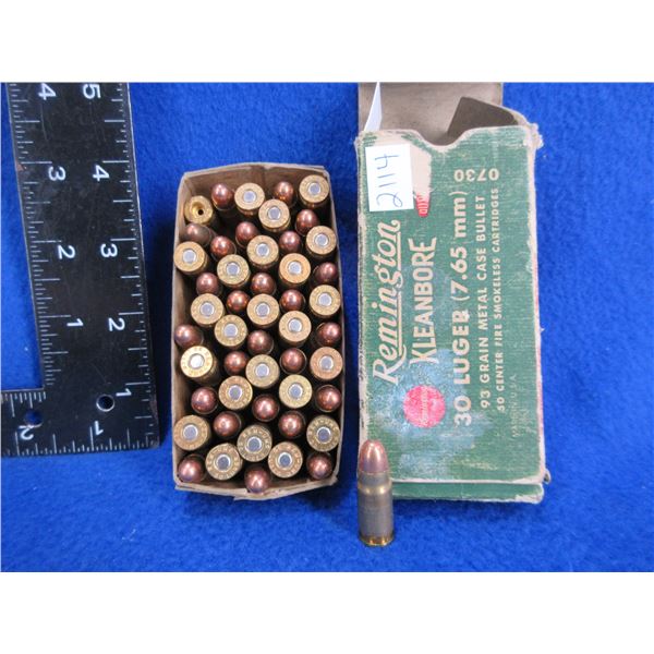 30 Luger (7.65MM) 93gr MC Remington (We Can Not Ship - Pick Up Only)