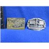 Image 1 : 2 Oilfield Belt Buckles - Brass (Joffre Alta) & Widney Rod Safety Award