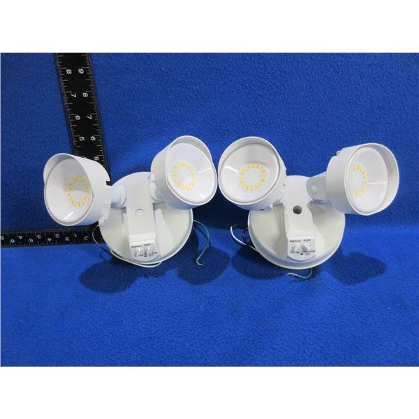 2 Globe Electric LED Dual Head Flood Lights - 3000K to 5000K