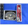 Image 1 : Vintage Silver Plated Collector Spoon & Plate - Tent Town Pine Lake