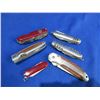 Image 1 : 6 Assorted Folding Blade Knives - 3 Swiss Style, 2 Lock Blade, 1 Key Chain
