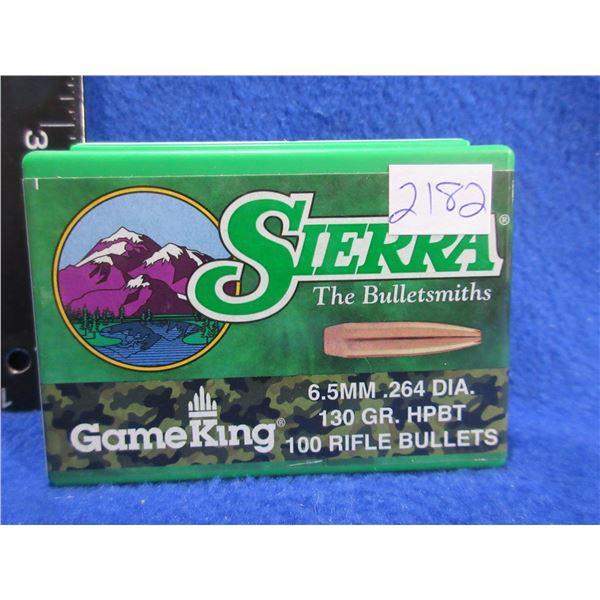 6.5MM .264" 130gr HPBT Sierra Bullets - Sealed Box of 100