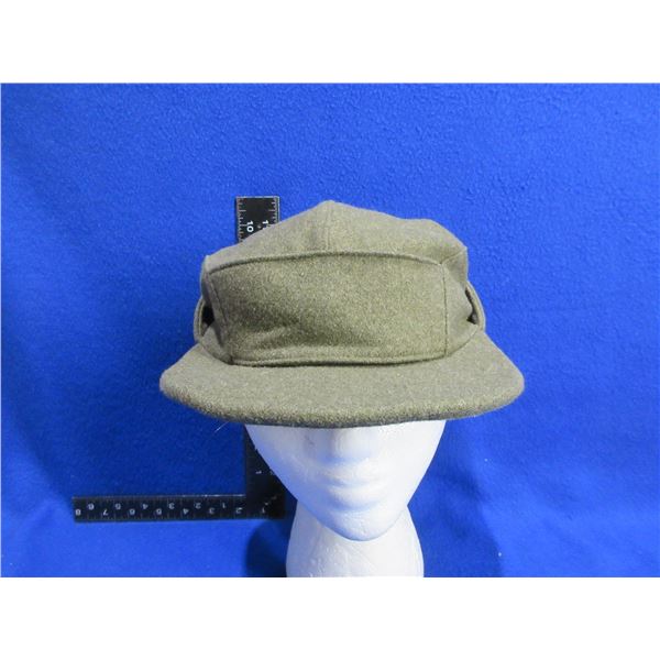 WWII Canadian Green Wool Cap - D.M.C. Cap Mfg. Co. Ltd. Winnipeg MB 1943