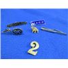 Image 1 : Lot of 6 Pins/Tie Clips - 3 Mack, Freightliner, Snap-On, "2" (WWI Regimental Emblem)