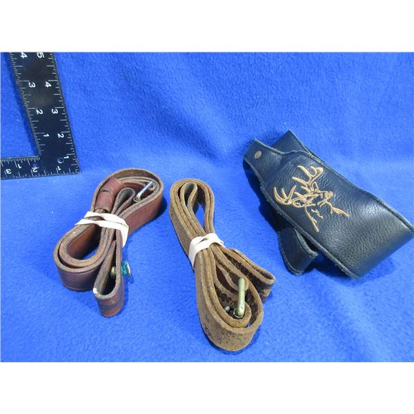 3 Vintage 1" Leather Slings