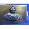 Image 2 : WWI Trench Art w/ Canadian 1st Tank Battalion Collar Badge on Cigarette Pack Holder & 2 Cartridges
