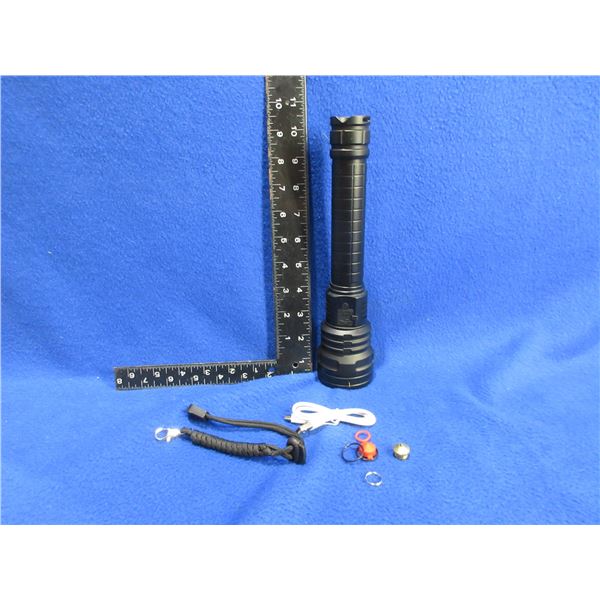 NEW - 3000 to 18,000 Lumens Flashlight with Sliding Head & Window Breaker