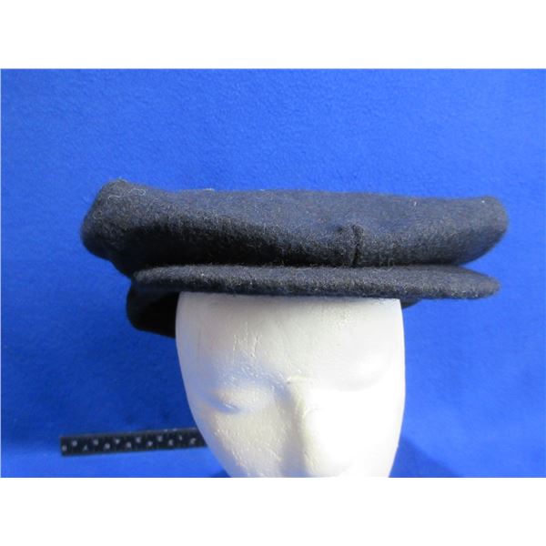 WWII Canadian Military Cold Weather Cap - Dark Blue - Has Broad Arrow Marking with C