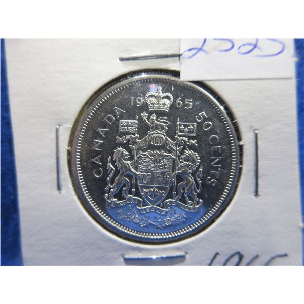 1965 Canada 50 Cent Coin - .800 Silver