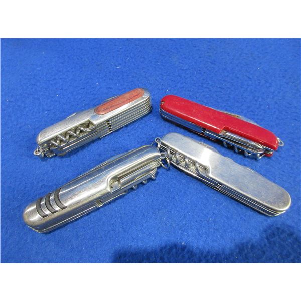 4 Swiss Style Folding Pocket Knives