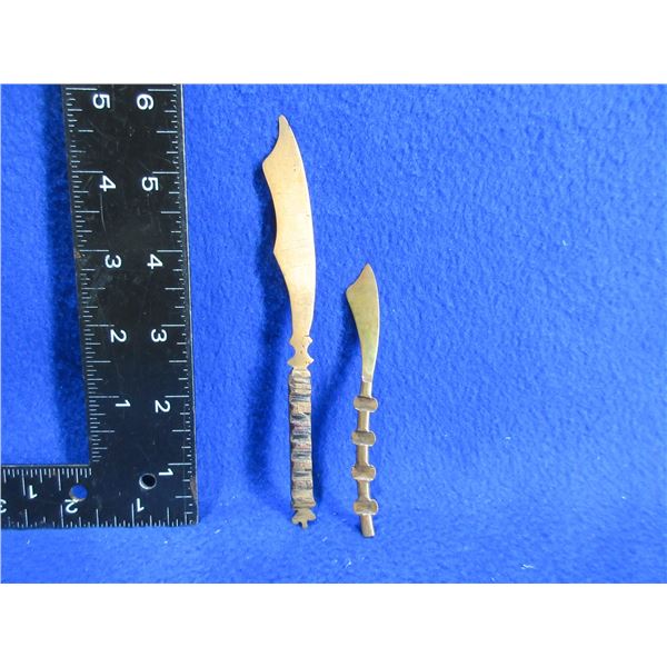2 Copper Trench Art Letter Openers/Knives