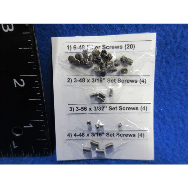 Lot of 20 Filler Screws and 12 Assorted Set Screws