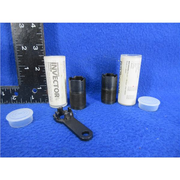 2 Browning Invector 12 Gauge Chokes with Wrench - Full, Imp Cyl
