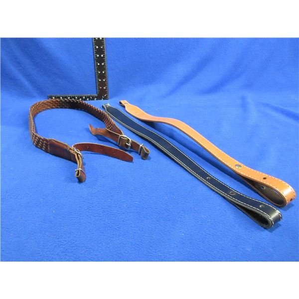 3 Leather Slings - 2 Appear New