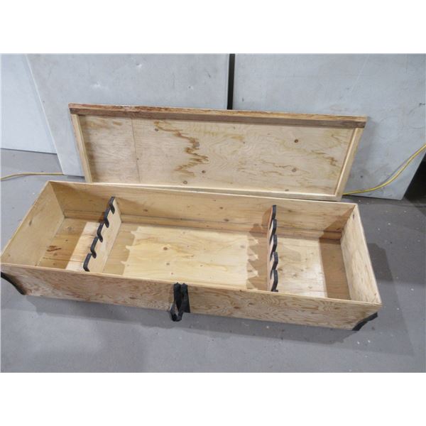 Wood Gun Box for 5 Guns with Carry Straps - 53 1/2" x 18" x 9 1/2" Deep - Pick Up Only