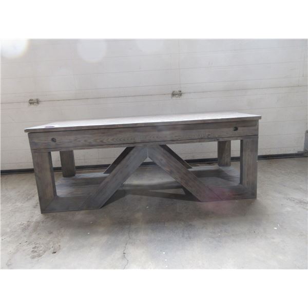 Wood Gun Concealment Bench with Locking Lid - No Keys - Pick Up Only