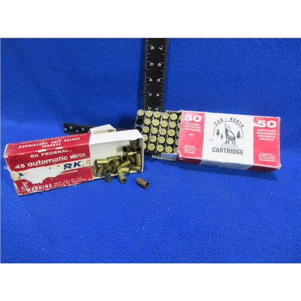 Brass Only - 45 Auto Unprimed - Lot of  70
