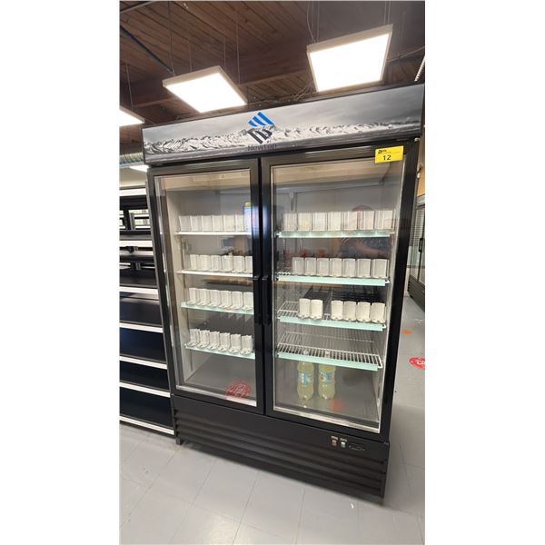 NEWTON COMMERCIAL PORTABLE GLASS FRONT BEVERAGE COOLER SAIL-GD54R-BLK-SW