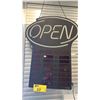 Image 1 : ELECTRIC OPEN SIGN WITH HOURS DISPLAY