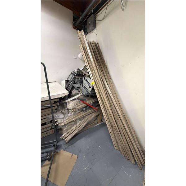 AREA OF ASSORTED METAL RACKING PARTS