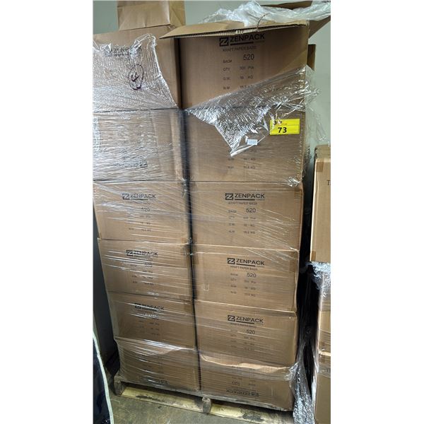 PALLET OF 36 BOXES OF ZENPACK KRAFT PAPER BAGS - 500 BAGS PER BOX = APPROX 18,000 BAGS TOTAL