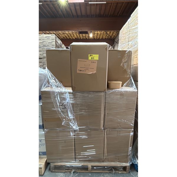 PALLET OF 25 BOXES OF SAYE 32OZ RECTANGULAR KRAFT PAPER BOWLS - 300 PER BOX = APPROX 7,500 BOWLS
