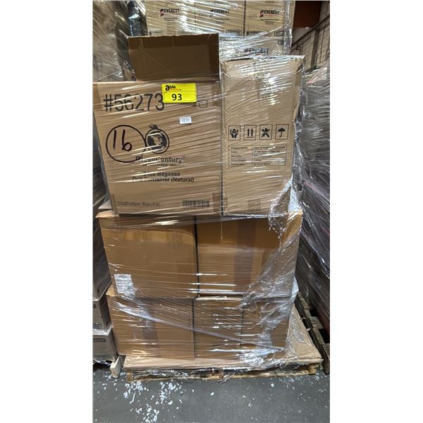 PALLET OF ASSORTED ITEMS INCLUDING; GREENCENTURY 24OZ BAGASSE DELI CONTAINERS, THEO 28OZ 3C PLASTIC