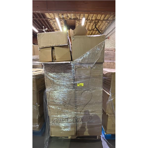 PALLET OF 24 BOXES OF #2 KRAFT LARGE BOX WITH VENT - 200 PER BOX = APPROX 4,800 BOXES TOTAL