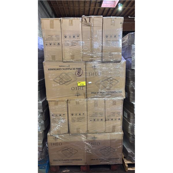 PALLET OF 40 BOXES OF THEO 28OZ 3C PLASTIC CONTAINERS WITH LIDS - 150 PER BOX = APPROX 6,000