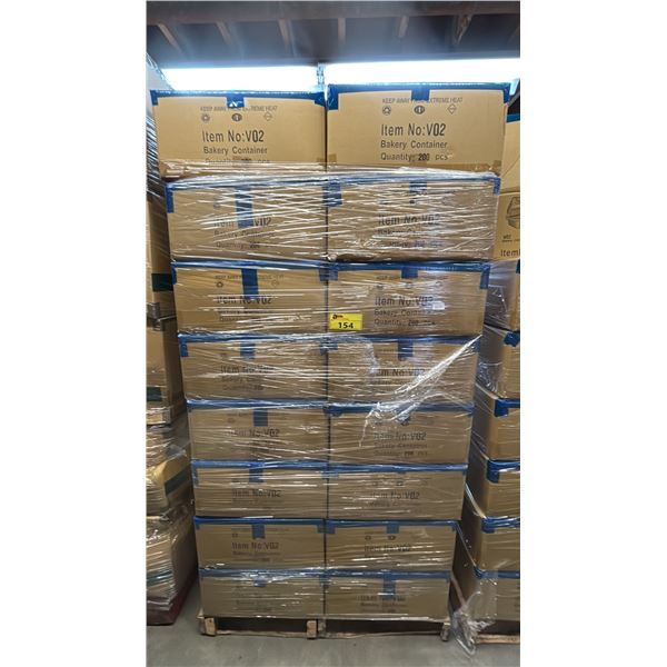 PALLET OF 36 BOXES OF V01 BAKERY CONTAINERS - 200 PER BOX = APPROX 7,200 CONTAINERS TOTAL *MUST TAKE