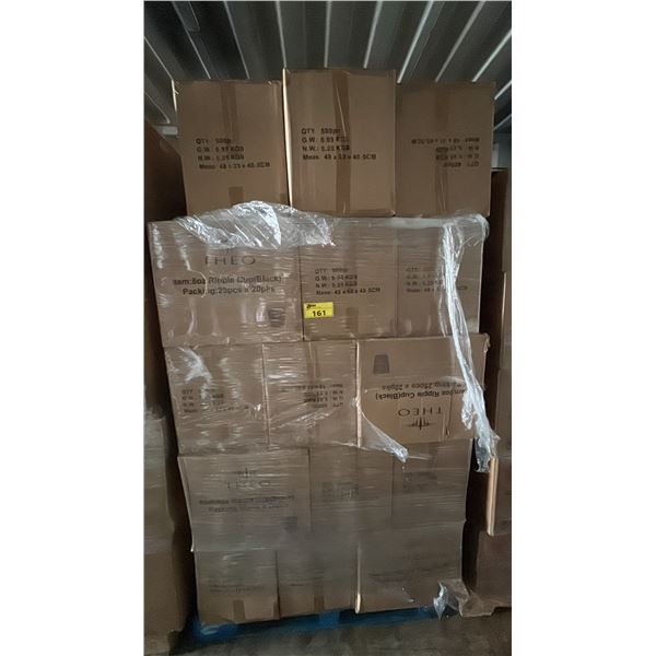 PALLET OF 33 BOXES OF THEO 8OZ RIPPLE CUP (BLACK) - 500 PER BOX = APPROX 16,500 CUPS TOTAL *MUST