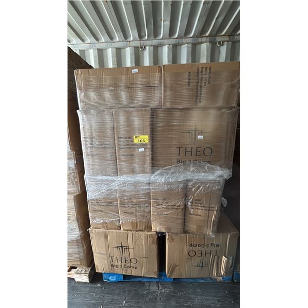 PALLET OF 28 BOXES OF THEO BIG 3 COMP 1,000ML 3-COMPARTMENT RECTANGULAR CONTAINERS WITH LIDS - 150