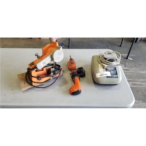 WET SHARPENER, MINI CHOP SAW, AND ROTARY TOOL