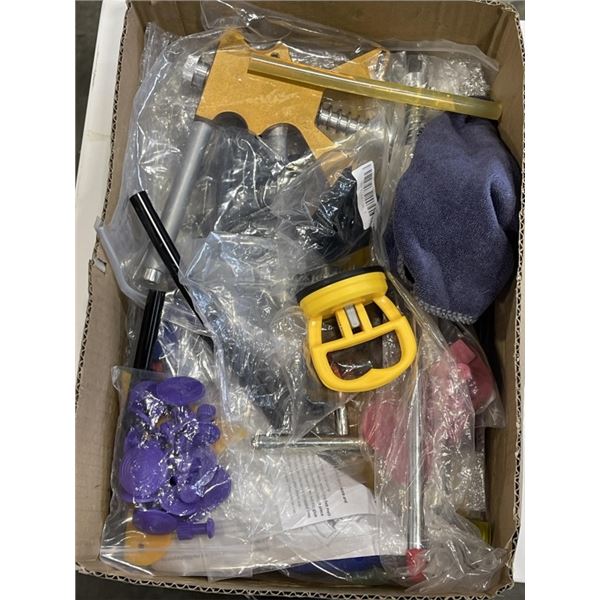 BOX OF GLUE GUN ATTACHMENTS AND MORE FOR HOT GLUE GUNS