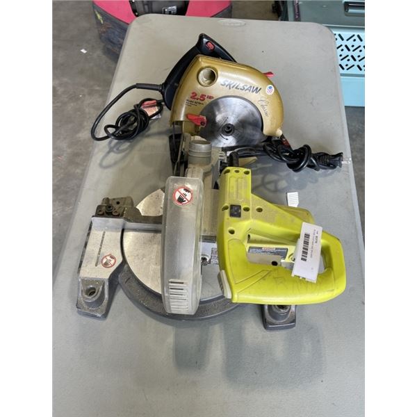 RYOBI CHOP SAW AND SKILSAW