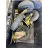 Image 1 : SET OF 4  8IN CASTERS - 2 STRAIGHT, 2 WITH BREAKS, TOTE INCLUDED