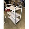 Image 2 : WHITE 3 TIER ROLLING SHELF AND WHITE FOLDING TRAY