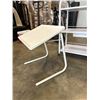 Image 3 : WHITE 3 TIER ROLLING SHELF AND WHITE FOLDING TRAY
