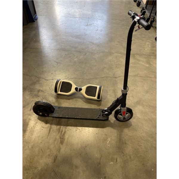 1 ELECTRIC SCOOTER AND 1 SEGWAY FOR PARTS