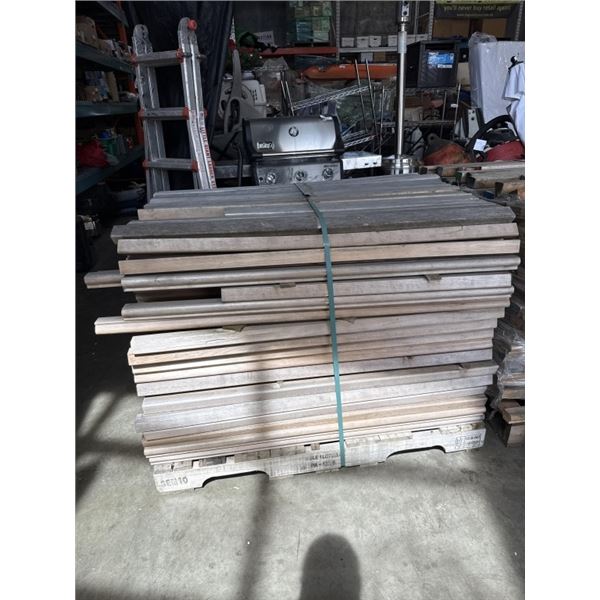 PALLET OF WOOD HAND RAILS - VARIOUS LENGTHS AND STYLES