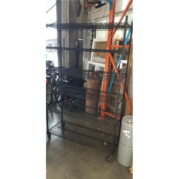BLACK 6 TIER ROLLING RACK