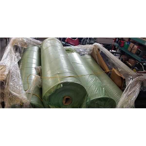3 NEW ROLLS OF SHOCK ABSORBING UNDERLAY, APPROX 4FT X 100FT EACH, VARIOUS STYLES BUYERS CHOICE, FIRS